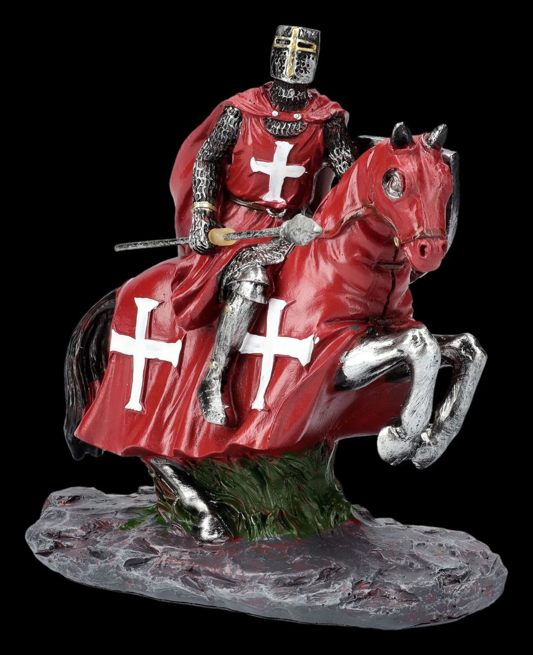 Ritter Figuren Set - Zwei Kreuzritter Auf Pferd Rot 7 Ritter Figuren Set - Zwei Kreuzritter Auf Pferd Rot – Bild 5