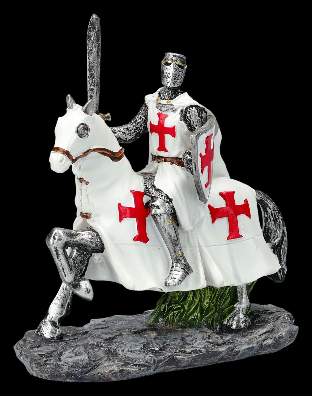 Ritter Figuren Set - Zwei Kreuzritter Auf Pferd Weiß 8 Ritter Figuren Set - Zwei Kreuzritter Auf Pferd Weiß – Bild 6