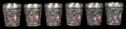 Schnapsbecher 6er Set - Kreuzritter Rot