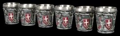 Schnapsbecher 6er Set - Kreuzritter Rot -Figurenmodell Geschäft 2D FS26621 Schnapsbecher 6er Set Kreuzritter rot 4 1280x1280