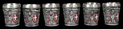 Schnapsbecher 6er Set - Kreuzritter Rot -Figurenmodell Geschäft 2D FS26621 Schnapsbecher 6er Set Kreuzritter rot 5 1280x1280