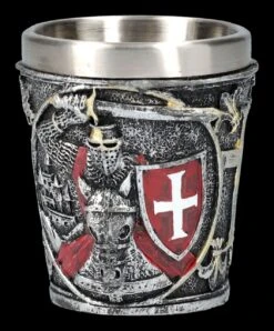 Schnapsbecher 6er Set - Kreuzritter Rot -Figurenmodell Geschäft 2D FS26621 Schnapsbecher 6er Set Kreuzritter rot 6 1280x1280