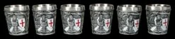 Schnapsbecher 6er Set - Kreuzritter Weiß