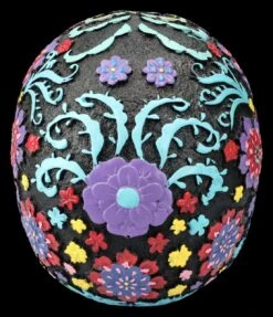 Totenkopf Figur Schwarz Mit Buntem Blumenmuster -Figurenmodell Geschäft 2D FS26684 Totenkopf Figur schwarz mit buntem Blumenmuster 3 1280x1280