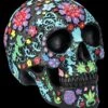 Totenkopf Figur Schwarz Mit Buntem Blumenmuster -Figurenmodell Geschäft 2D FS26684 Totenkopf Figur schwarz mit buntem Blumenmuster 5 1280x1280