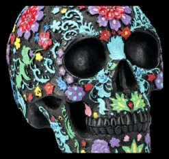 Totenkopf Figur Schwarz Mit Buntem Blumenmuster -Figurenmodell Geschäft 2D FS26684 Totenkopf Figur schwarz mit buntem Blumenmuster 7 1280x1280