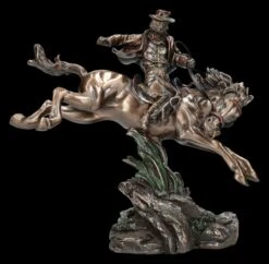 Cowboy Figur Auf Durchgehendem Pferd