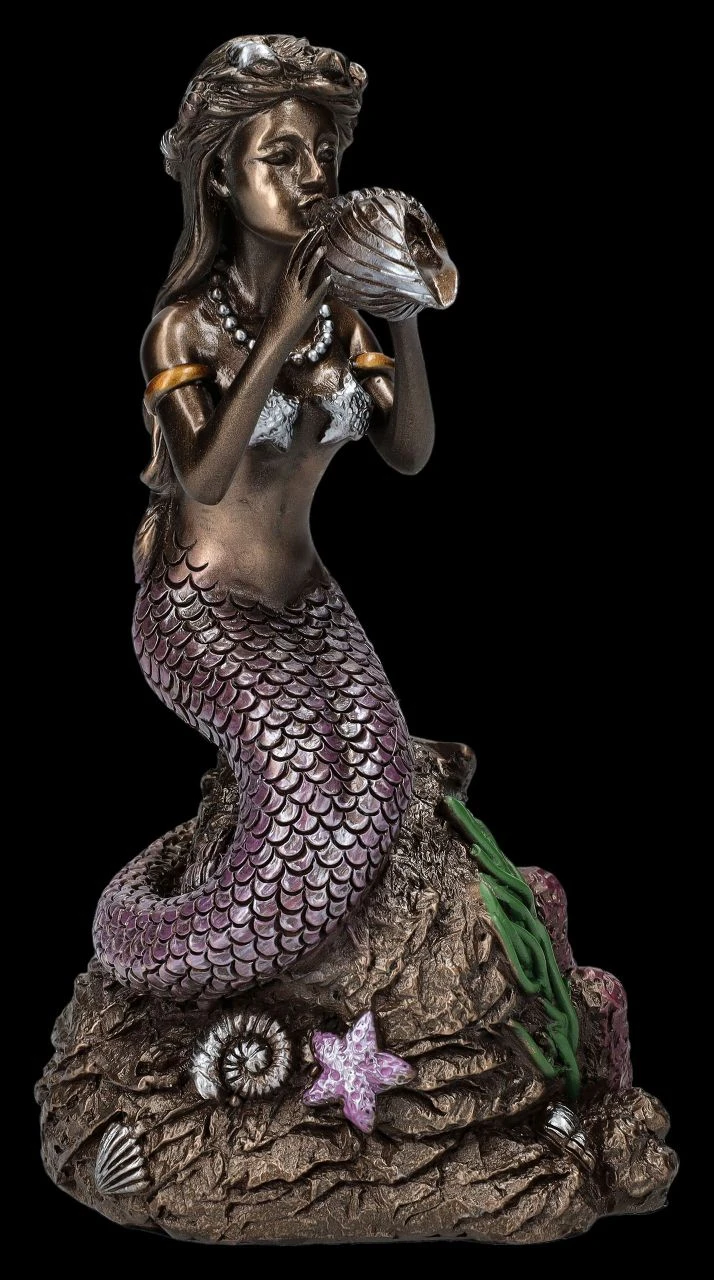 Meerjungfrauen Figur Mit Muschel Trompete 4 Meerjungfrauen Figur Mit Muschel Trompete – Bild 2