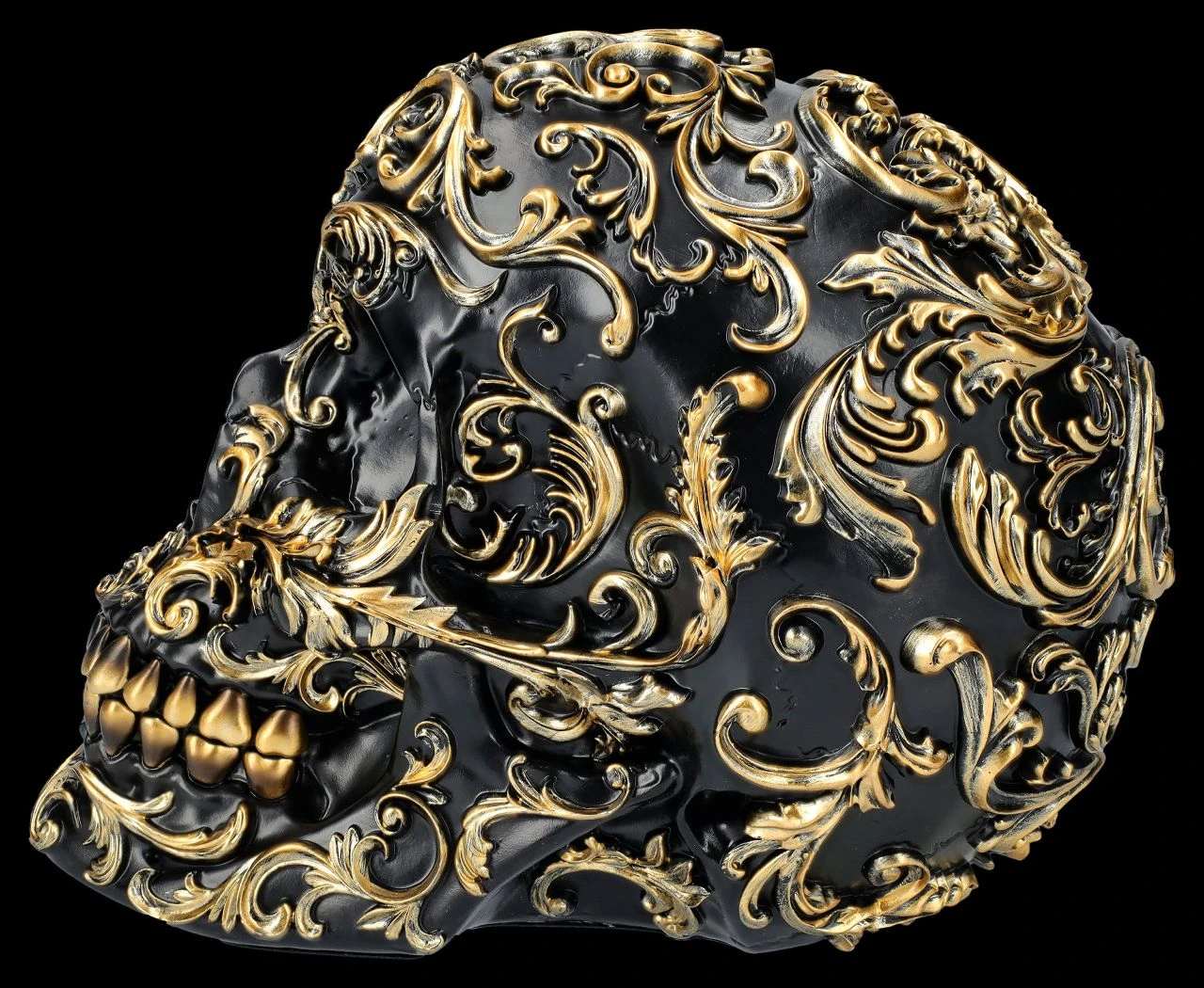 NEMESIS NOW Totenkopf Figur Schwarz-gold - Renaissance 7 NEMESIS NOW Totenkopf Figur Schwarz-gold - Renaissance – Bild 5