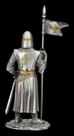 Zinnritter Figur - Kreuzritter Mit Fahne -Figurenmodell Geschäft 2D FS26889 Zinnritter Figur Kreuzritter mit Fahne 4 1280x1280