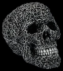 Totenkopf Figur - Silberne Ketten