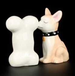 Salz- Und Pfefferstreuer - Chihuahua Mit Knochen