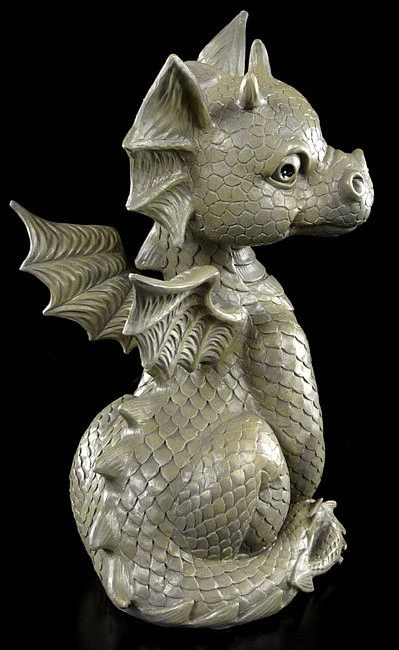 Gartenfigur - Baby Drache Sitzend 4 Gartenfigur - Baby Drache Sitzend – Bild 2