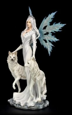 Große Elfen Figur - Maylea Mit Zwei Weißen Wölfen -Figurenmodell Geschäft 6610 2 elfe weisse woelfe 2 1280x1280