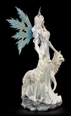 Große Elfen Figur - Maylea Mit Zwei Weißen Wölfen -Figurenmodell Geschäft 6610 7 elfe weisse woelfe 7 1280x1280