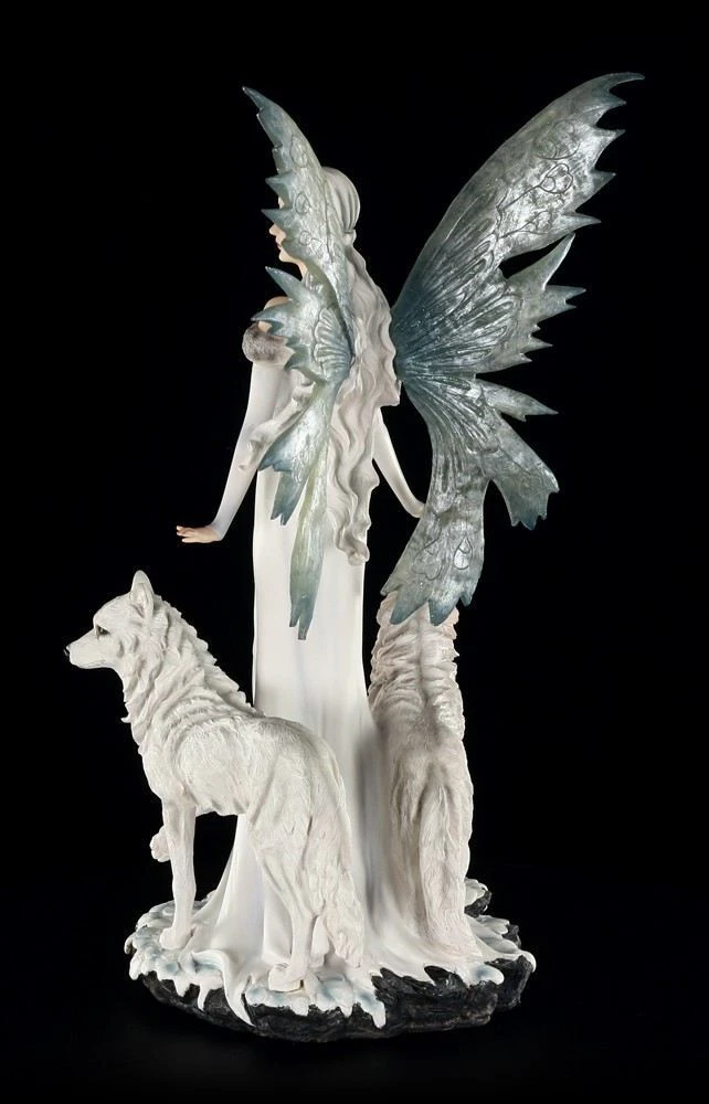 Elfen Figur - Niamh Die Eisprinzessin Mit Zwei Wölfen - Groß 6 Elfen Figur - Niamh Die Eisprinzessin Mit Zwei Wölfen - Groß – Bild 4