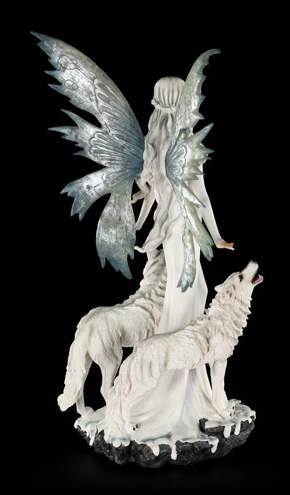 Elfen Figur - Niamh Die Eisprinzessin Mit Zwei Wölfen - Groß 8 Elfen Figur - Niamh Die Eisprinzessin Mit Zwei Wölfen - Groß – Bild 6