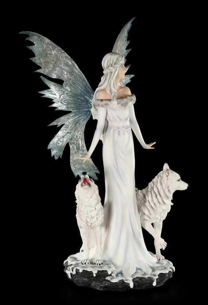 Elfen Figur - Niamh Die Eisprinzessin Mit Zwei Wölfen - Groß 10 Elfen Figur - Niamh Die Eisprinzessin Mit Zwei Wölfen - Groß – Bild 8