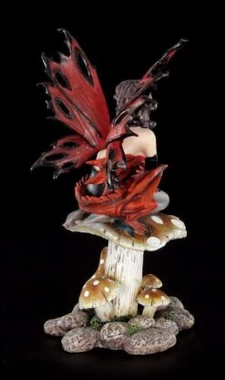 Elfen Figur - Haleone Mit Drachenbaby Auf Pilz -Figurenmodell Geschäft 6686 4 elfe drachen pilz rot 4 1280x1280