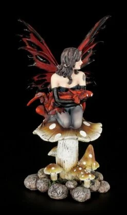 Elfen Figur - Haleone Mit Drachenbaby Auf Pilz -Figurenmodell Geschäft 6686 7 elfe drachen pilz rot 7 1280x1280
