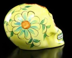 Mexikanischer Totenkopf - Keramik Gelb -Figurenmodell Geschäft 9602 3 day dead skull 3 1280x1280