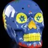 Mexikanischer Totenkopf - Keramik Blau