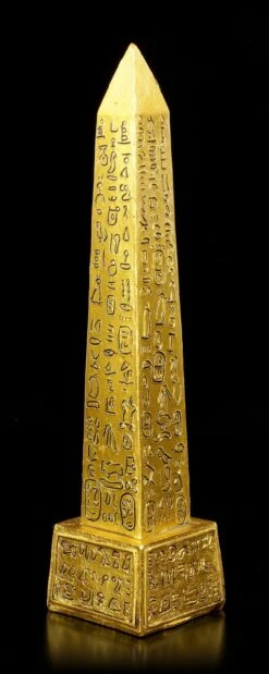 Ägyptischer Obelisk Mit Hieroglyphen - Goldfarben -Figurenmodell Geschäft Aegyptischer Obelisk Mit Hieroglyphen Goldfarben 2 1280x1280