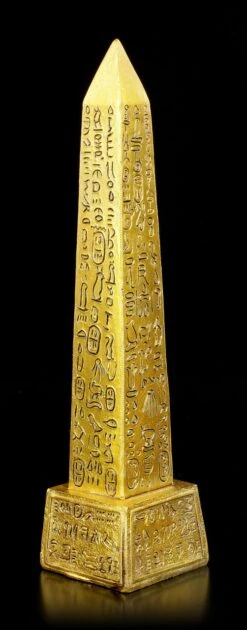 Ägyptischer Obelisk Mit Hieroglyphen - Goldfarben -Figurenmodell Geschäft Aegyptischer Obelisk Mit Hieroglyphen Goldfarben 3 1280x1280