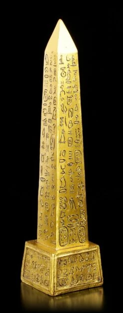 Ägyptischer Obelisk Mit Hieroglyphen - Goldfarben