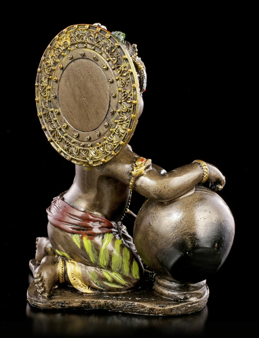 Baby Krishna Figur Stiehlt Butter - Bronziert 7 Baby Krishna Figur Stiehlt Butter - Bronziert – Bild 5