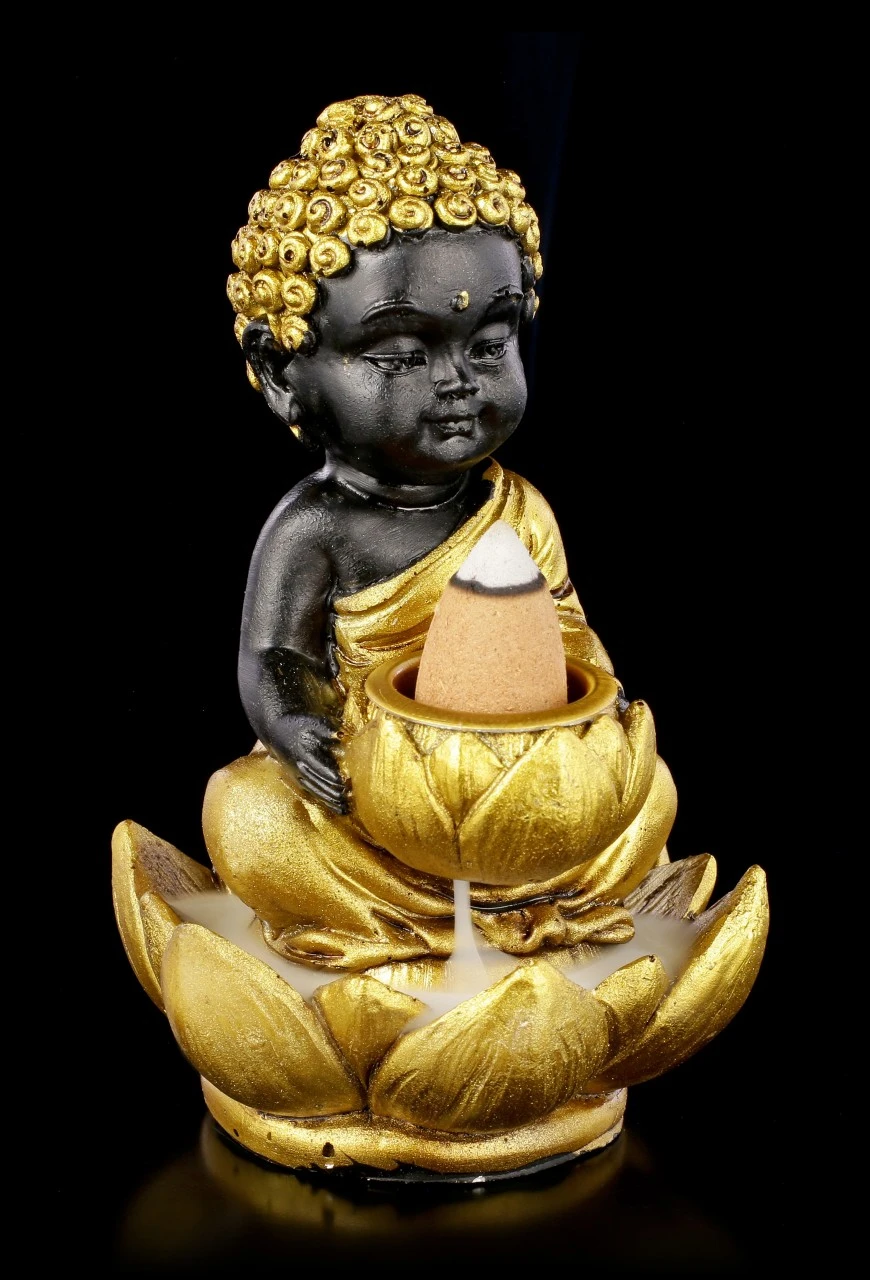 Backflow Räucherkegelhalter - Baby Buddha 3 Backflow Räucherkegelhalter - Baby Buddha