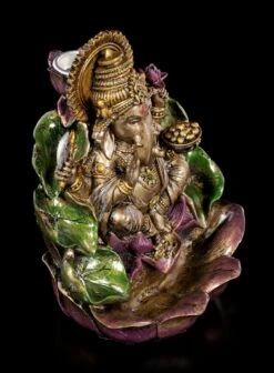 Backflow Räucherkegelhalter - Ganesha Auf Lotusblüte -Figurenmodell Geschäft Backflow Raeucherkegelhalter Ganesha Auf Lotusbluete 6 1280x1280