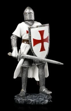 Deutsche Kreuzritter Figur Mit Schild Und Schwert