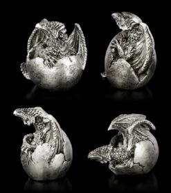 Drachen Baby 4er Set - Silberfarben -Figurenmodell Geschäft Drachen Baby 4er Set Silberfarben 2 1280x1280