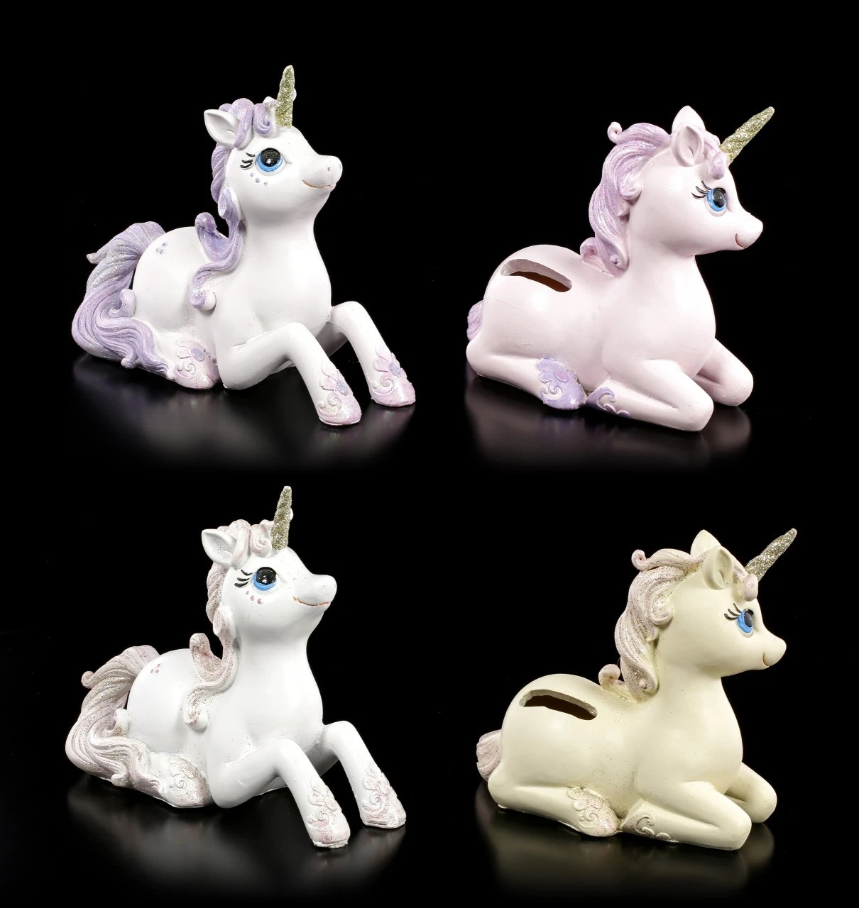 Einhörner Figuren - Spardosen 4er Set 4 Einhörner Figuren - Spardosen 4er Set – Bild 2