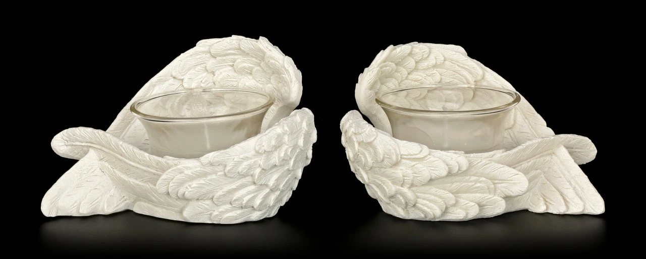 Engel Teelicht 2er Set - Engelsflügel 4 Engel Teelicht 2er Set - Engelsflügel – Bild 2