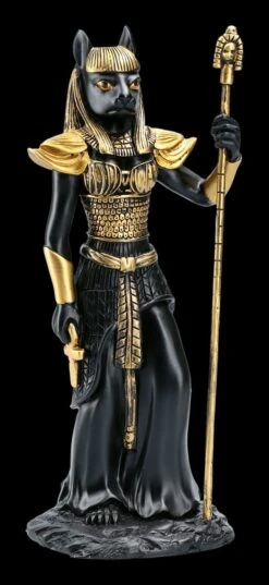 Ägyptische Krieger Figur - Bastet - Schwarz Gold
