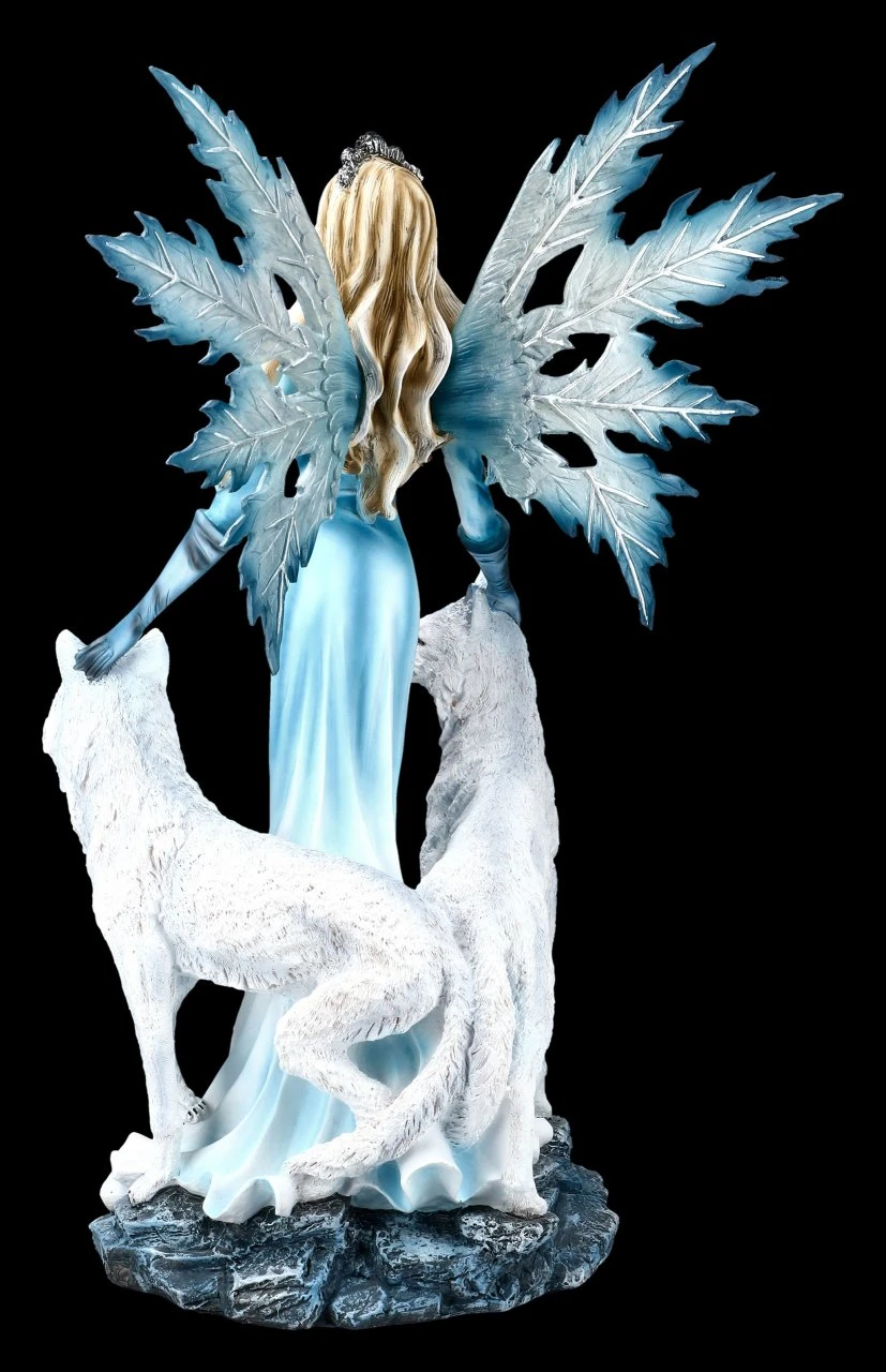 Große Elfen Figur - Kimama Mit Zwei Weißen Wölfen 6 Große Elfen Figur - Kimama Mit Zwei Weißen Wölfen – Bild 4