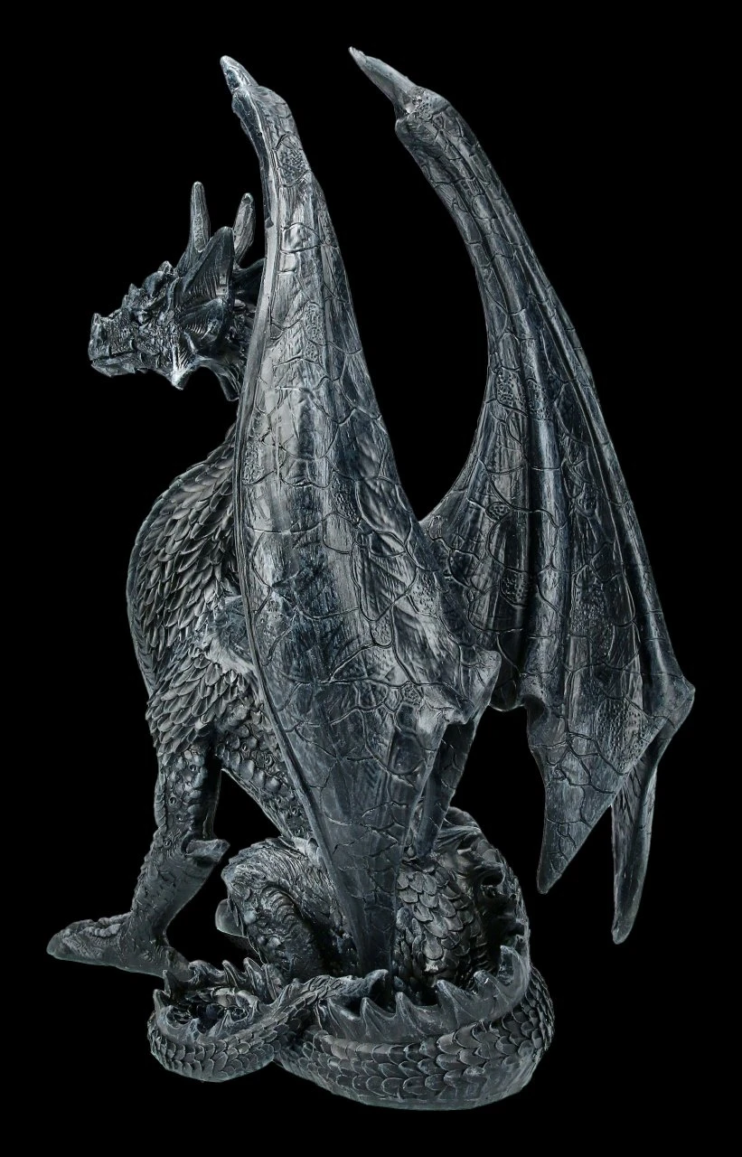 Schwarze Drachen Figur - Black Wing 4 Schwarze Drachen Figur - Black Wing – Bild 2