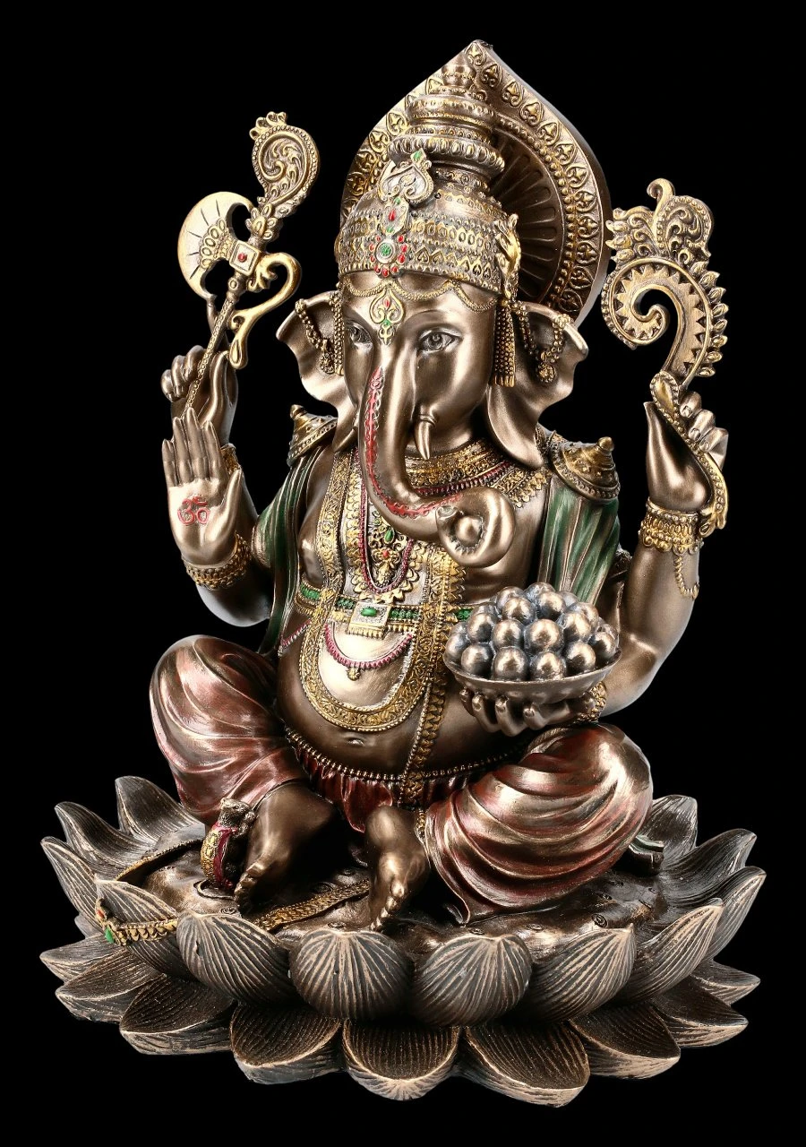 Ganesha Figur Auf Lotusblüte 4 Ganesha Figur Auf Lotusblüte – Bild 2