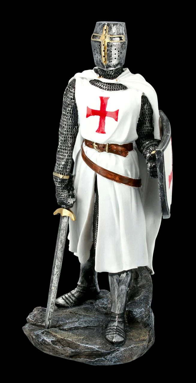 Weiße Tempelritter Figur Mit Schild Und Schwert 5 Weiße Tempelritter Figur Mit Schild Und Schwert – Bild 3