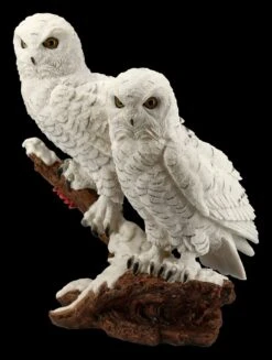 Eulen Figur - Schneeeulen Paar Auf Ast -Figurenmodell Geschäft FS20794 Schneeeulenpaerchen auf Ast stehend 3 1280x1280