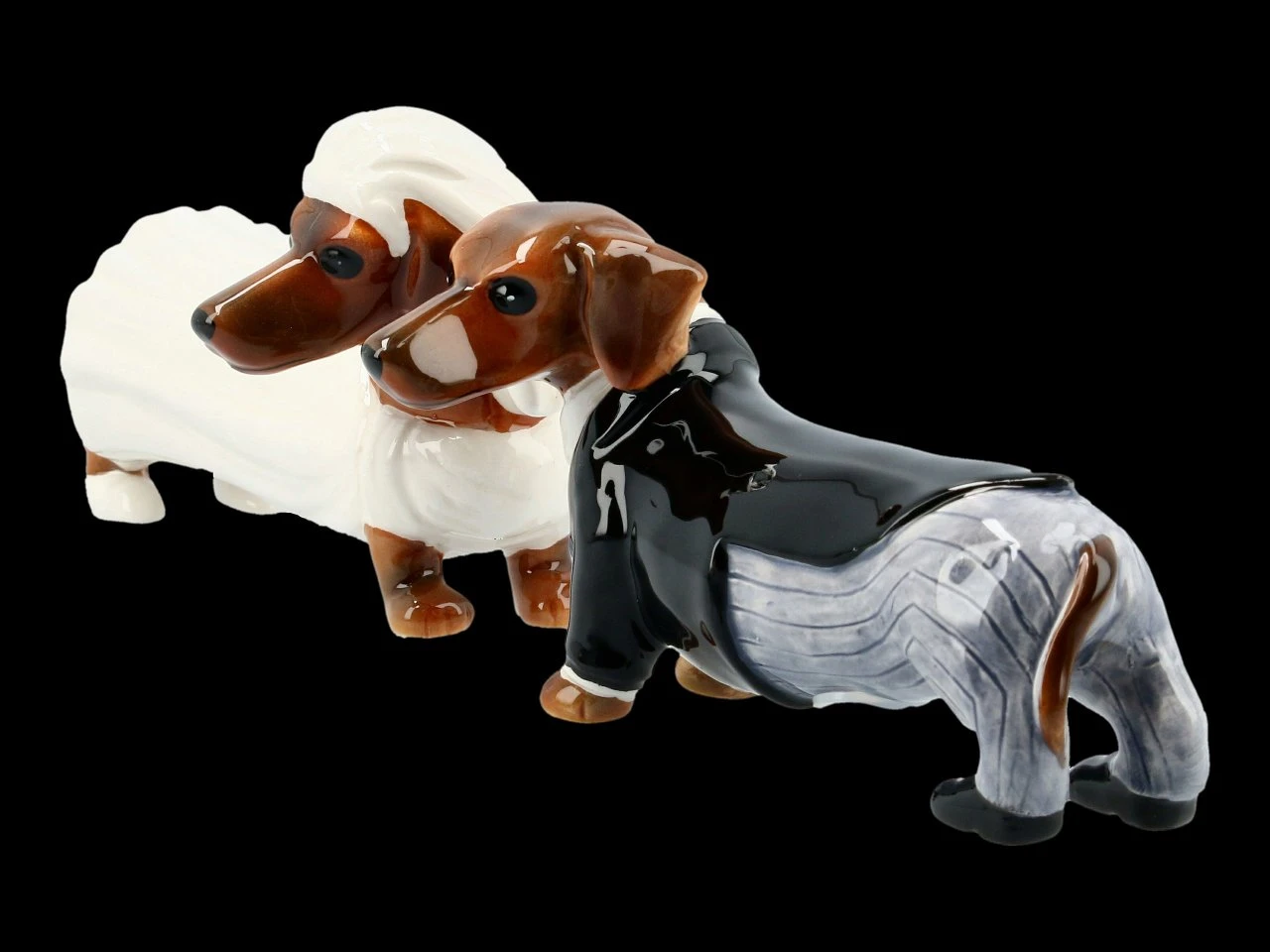 Salz & Pfeffer Streuer - Dackel Braut Und Bräutigam 4 Salz & Pfeffer Streuer - Dackel Braut Und Bräutigam – Bild 2