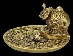 Räucherstäbchenhalter - Indischer Elefant - Goldfarben -Figurenmodell Geschäft FS21105 Raeucherstaebchenhalter Indischer Elefant goldfarben 3 1280x1280