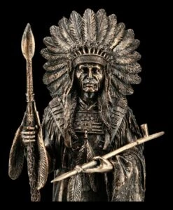 Indianer Häuptling Figur Mit Friedenspfeife -Figurenmodell Geschäft FS21239 Indianer Figur stehend mit Speer 9 1280x1280