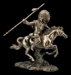 Indianer Figur - Häuptling Reitend Mit Speer