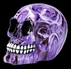 Totenkopf Mit Rosen - Purple Romance - Medium -Figurenmodell Geschäft FS21567 Bunter Totenkopf mit Rosen Purple Romance medium 3 1280x1280