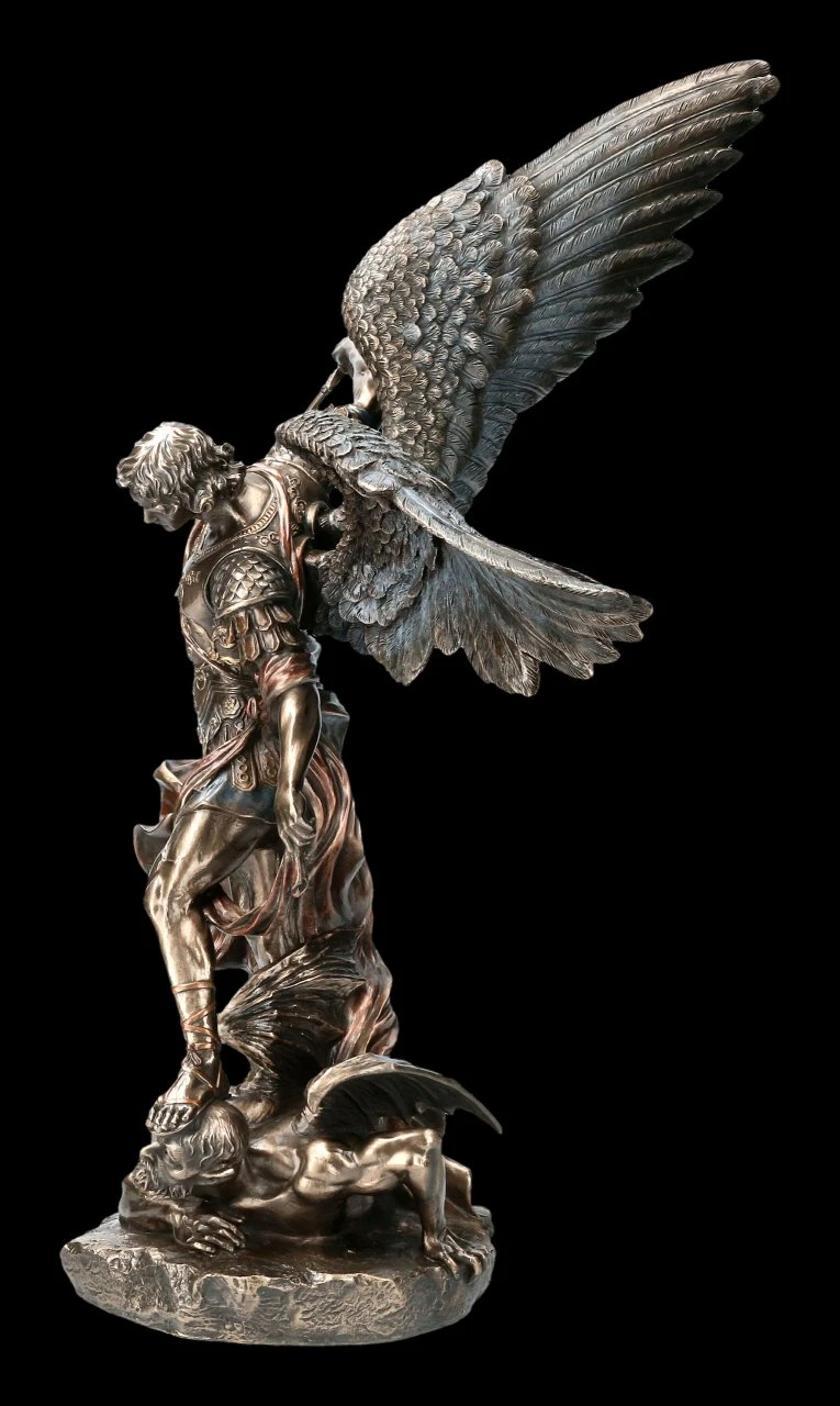 Große Erzengel Michael Figur - Bronziert 5 Große Erzengel Michael Figur - Bronziert – Bild 3