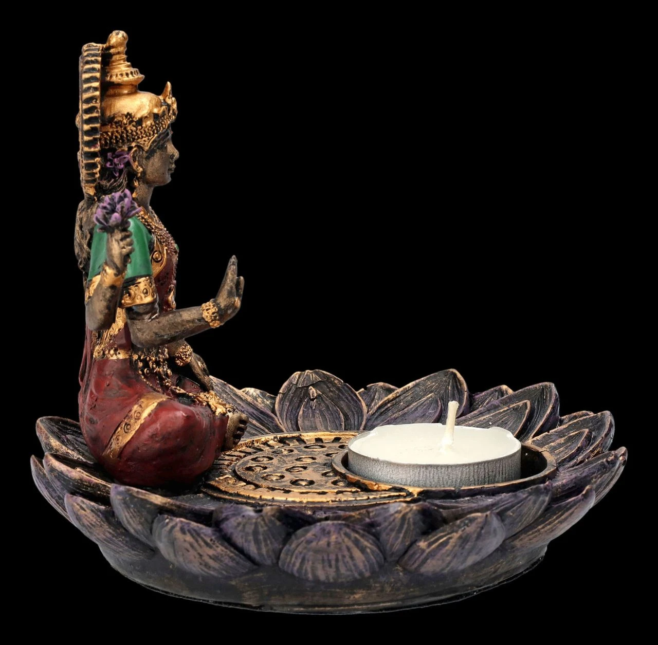 Lakshmi Figur Mit Teelicht & Räucherhalter 9 Lakshmi Figur Mit Teelicht & Räucherhalter – Bild 7
