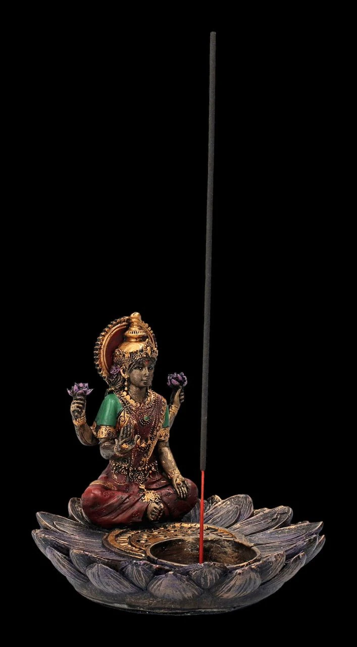 Lakshmi Figur Mit Teelicht & Räucherhalter 4 Lakshmi Figur Mit Teelicht & Räucherhalter – Bild 2
